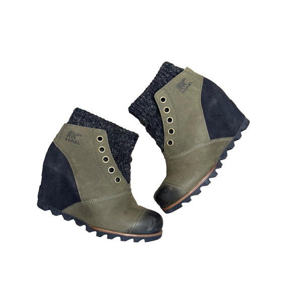 Sorel Shoes - Sorel Joanie Sweater Wedge Ankle Winter Boots NL2336-213